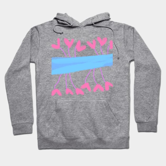 Pink blue watercolor abstract art Hoodie by Simplecooldesignss